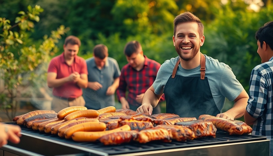 Asado argentino barbecue with meats and happy people