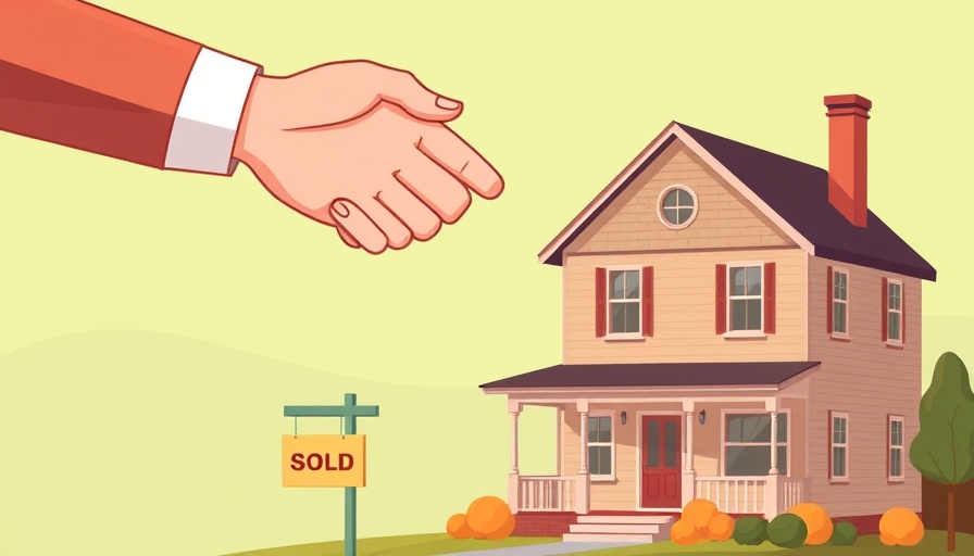 Illustration of UK housebuying reforms with a sold house and handshake.