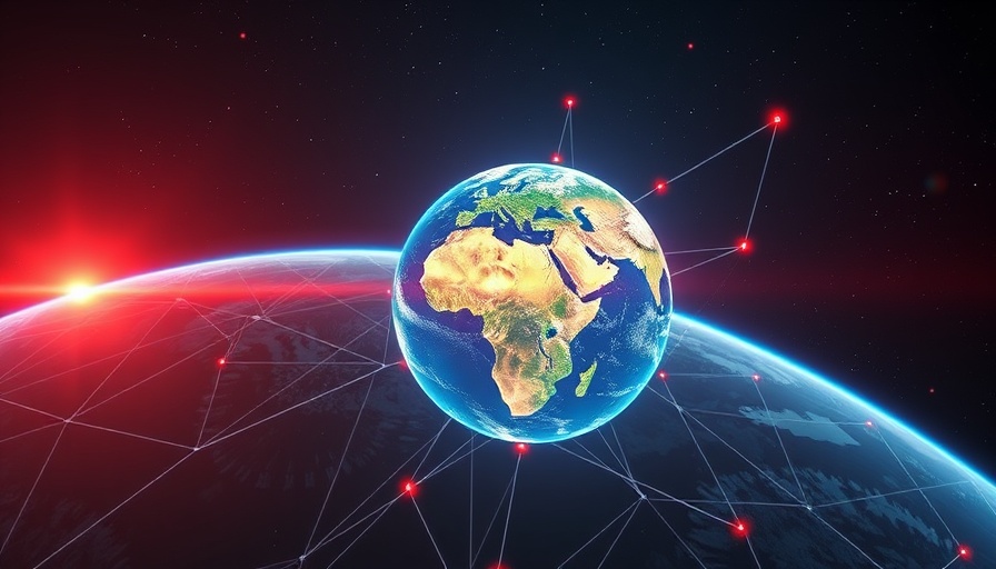 Illuminated Earth with network web representing data streaming infrastructure.