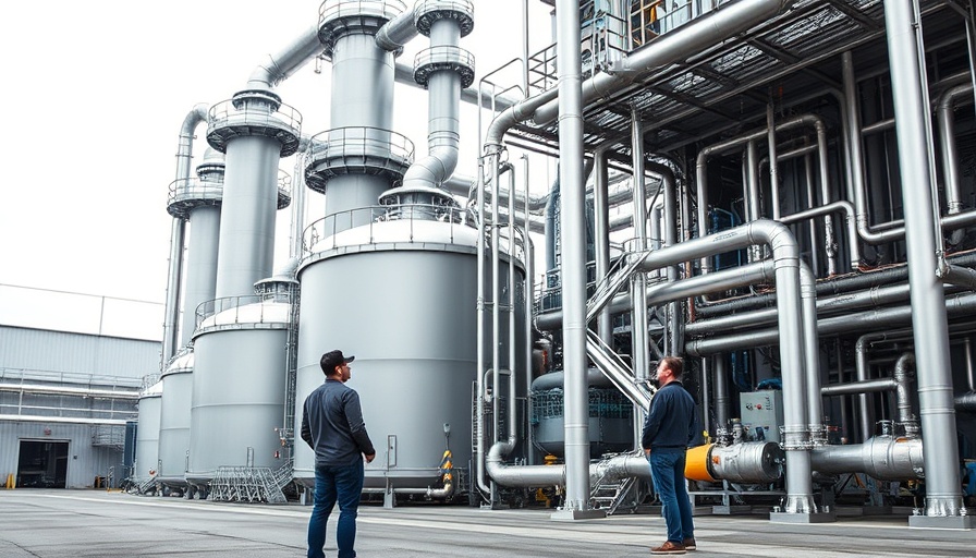 Direct air capture plant with people observing; cancel funding discussion.