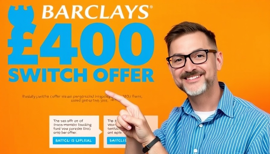 £400 Barclays switch offer promotional image with a man pointing.