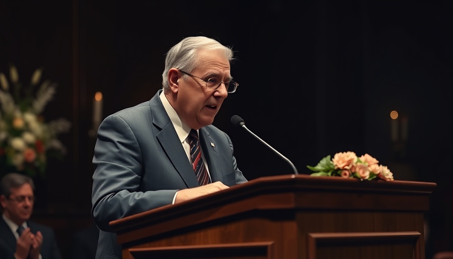 John MacArthur Friendship keynote speaker at podium in event setting