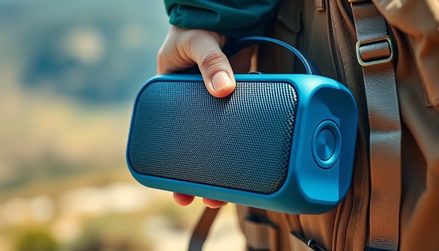 Wonderboom 4 portable speaker with backpack, outdoor setting.