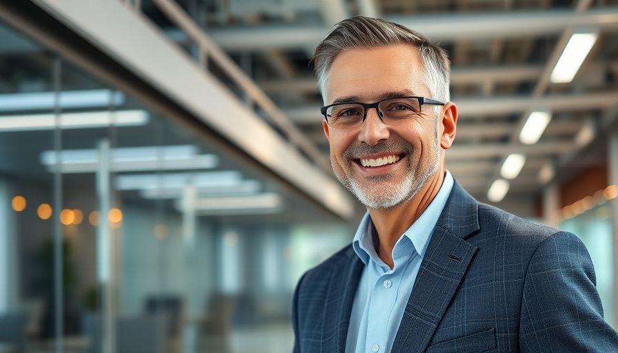 Professional man in office for buy-to-let refinancing.