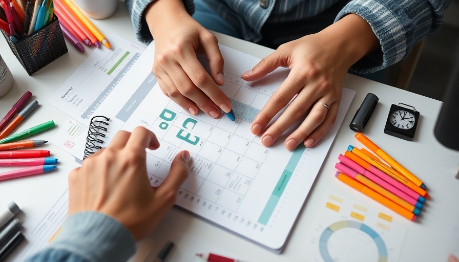 Colorful budget planner setup for family debt management