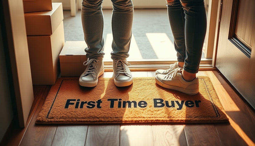 Doormat with 'First Time Buyer', young couple's shoes, Questions Every First-Time Buyer Should Ask