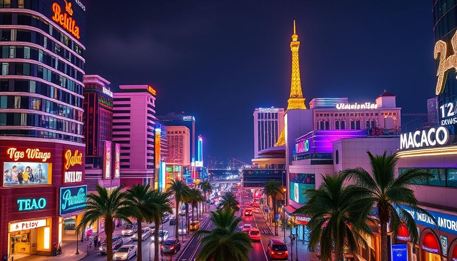 Macao transformation into entertainment destination, Cotai Strip at night.