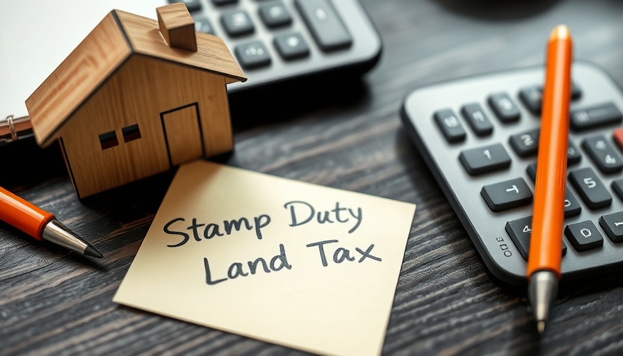 Abolish Stamp Duty concept with house icon and note.