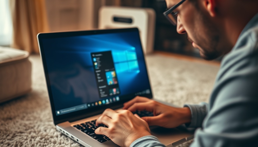 Man typing on laptop with Windows 11, representing Microsoft Office Pro 2021 lifetime license