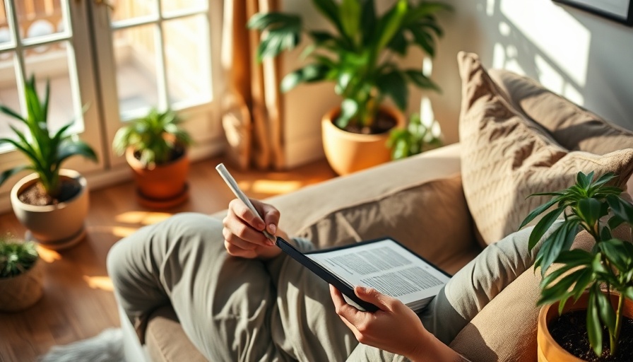 Person using Kindle Scribe in cozy room, natural light