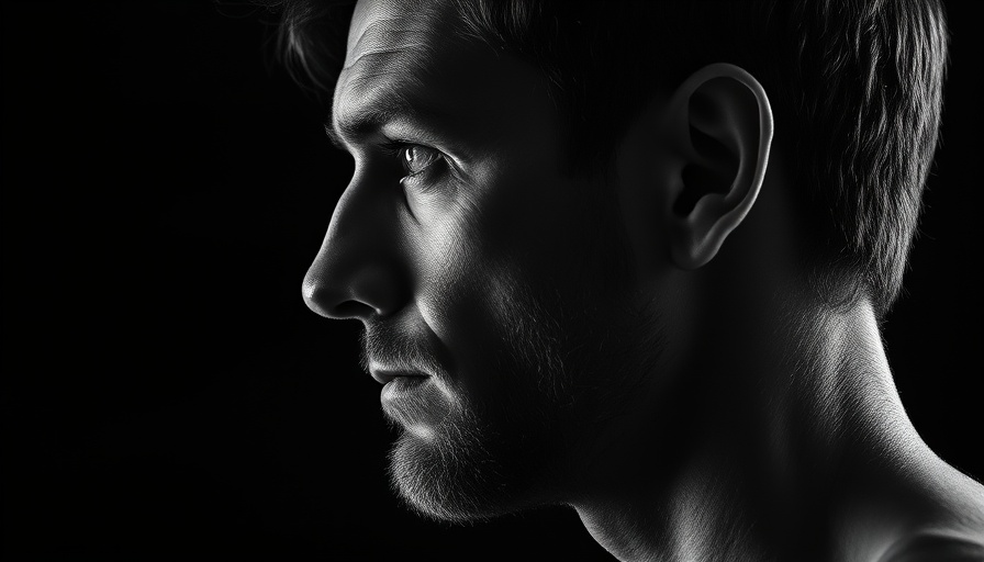 Contemplative man in profile with dramatic lighting, ChatGPT for adults.
