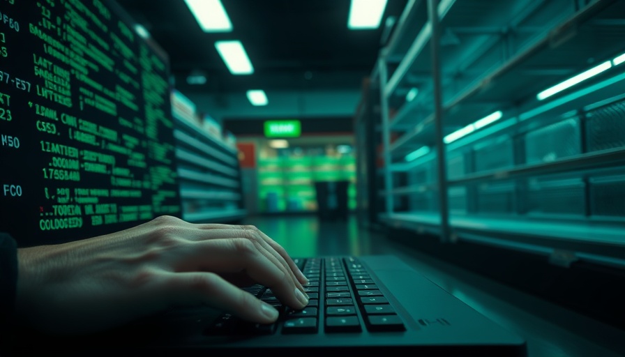 Hands on keyboard with digital code, cyber attack impact.