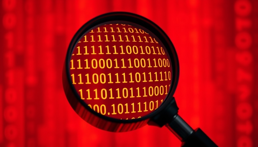 Generative Engine Optimization visual with magnifying glass and binary code