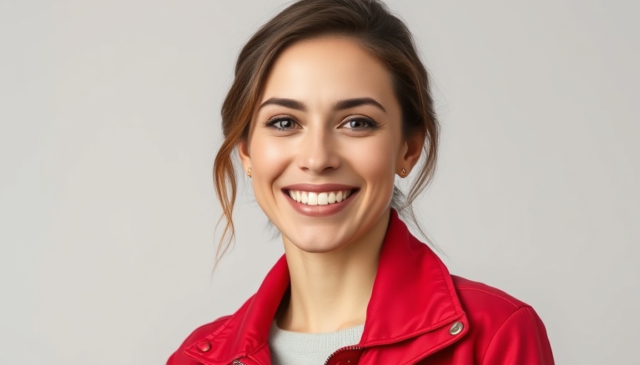 Smiling woman in red jacket, portrait