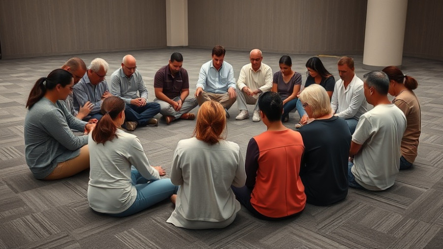 Somber gathering in a circle, symbolizing China house church crackdown.