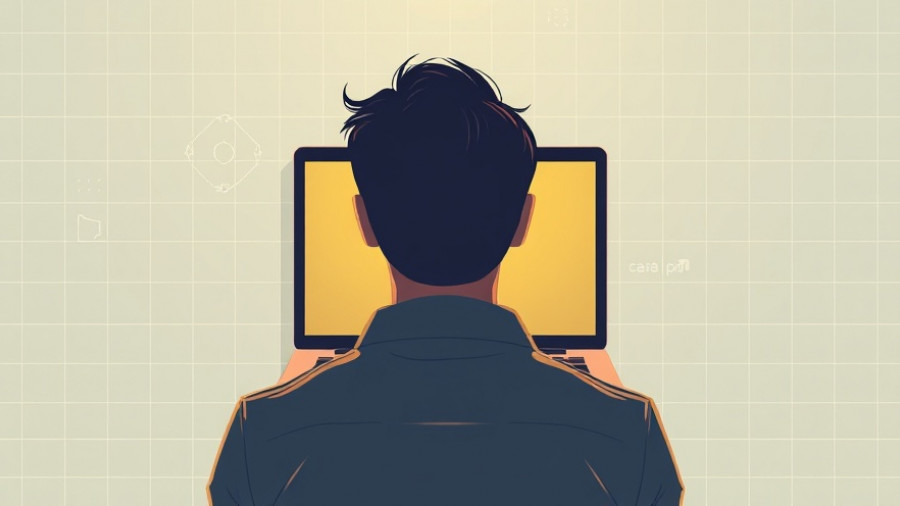 Minimalist artwork depicting Mac compatibility issues with a laptop screen.