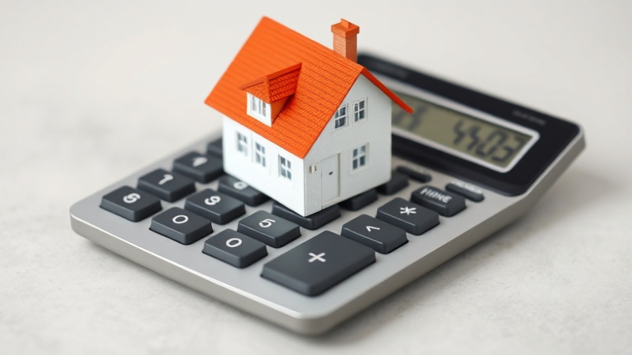 Miniature house on calculator, symbolizing all-inclusive home buying service.