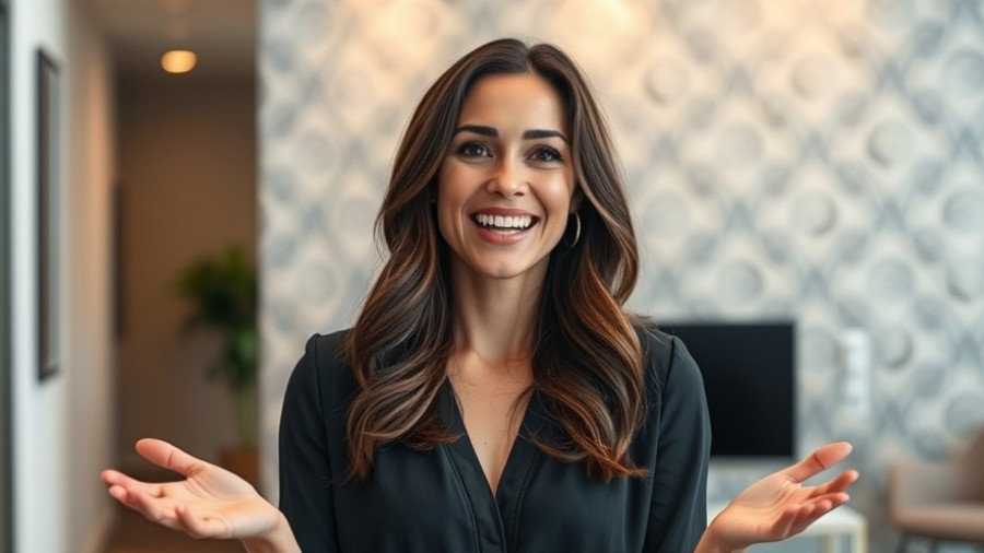 Cheerful woman discussing in-house mortgage options.