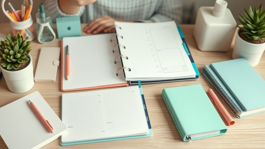 Cash stuffing for Christmas savings setup with planner and desk.