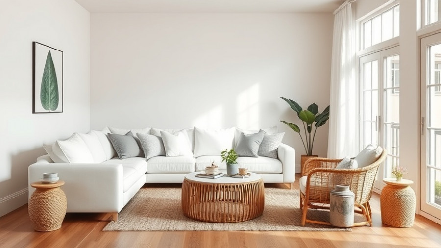 Modern living room showcasing a home design transformation.