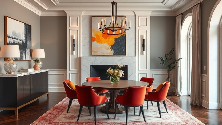 Dining room with Benjamin Moore Color of the Year 2026 Silhouette walls, modern decor.