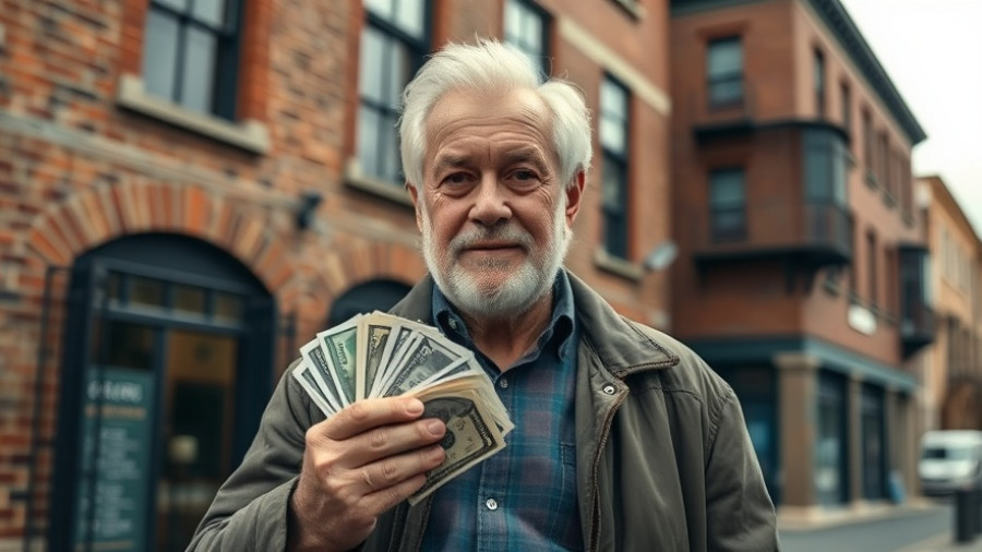 Man holding cash outside a bank highlighting 'How Banks Keep You Poor'.