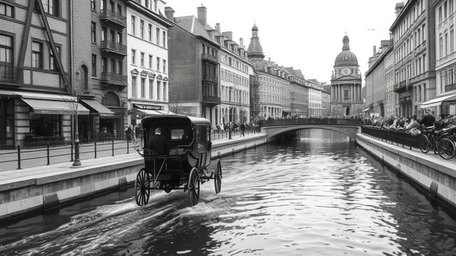 Historic Erie Canal trade environment impact with vintage urban scene