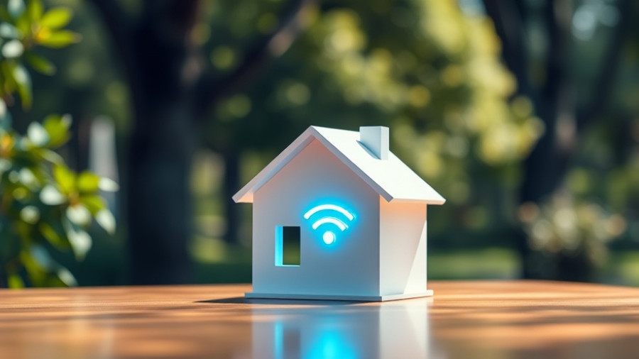 Local control smart home model with Wi-Fi symbol outdoors.