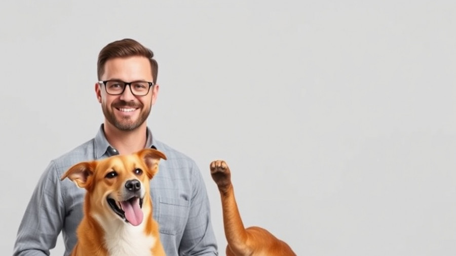 Taurine Supplementation info with man and dog in modern design.