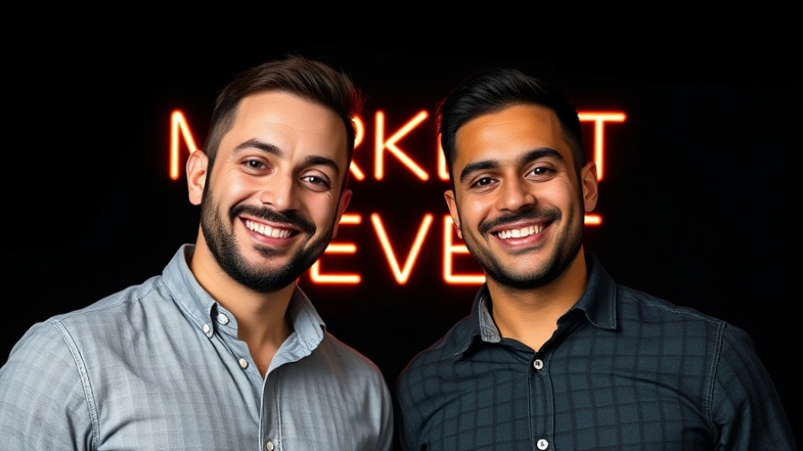 Two men on a poster for Maniac Market show.