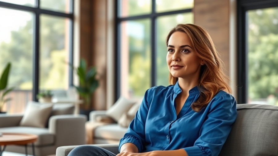 Confident woman discussing responsible management of finances in a cozy home setting.