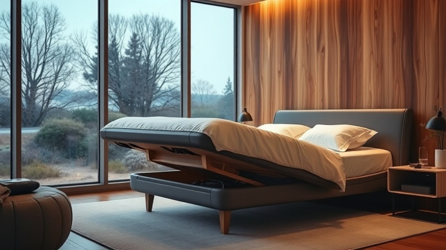 Modern smart bed with adjustable features in stylish bedroom.