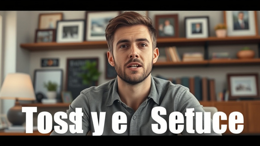 Young man discussing crypto risks, home office setting