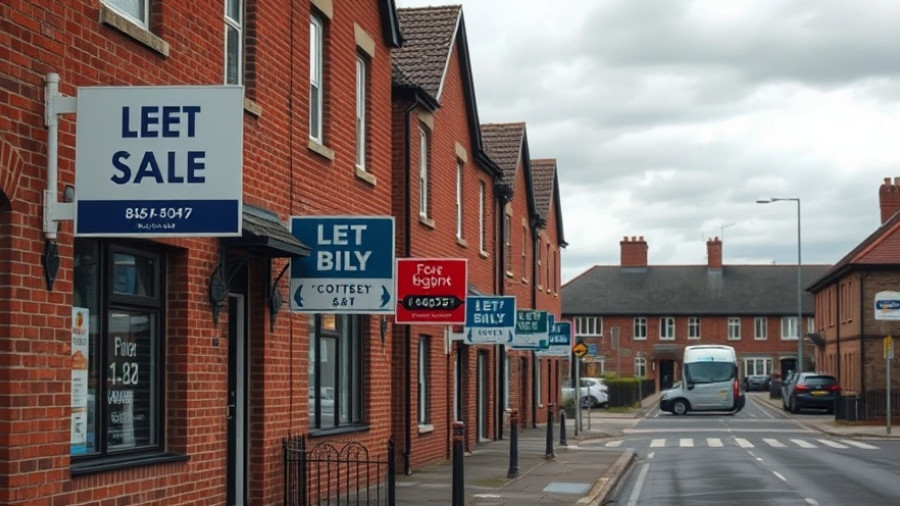 Street with real estate signs, overcast day, taking a property off the market