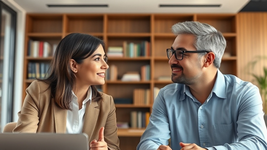 Virtual meeting with two professionals discussing.