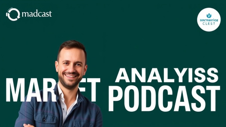 Two men featured in a market analysis podcast promotional poster.