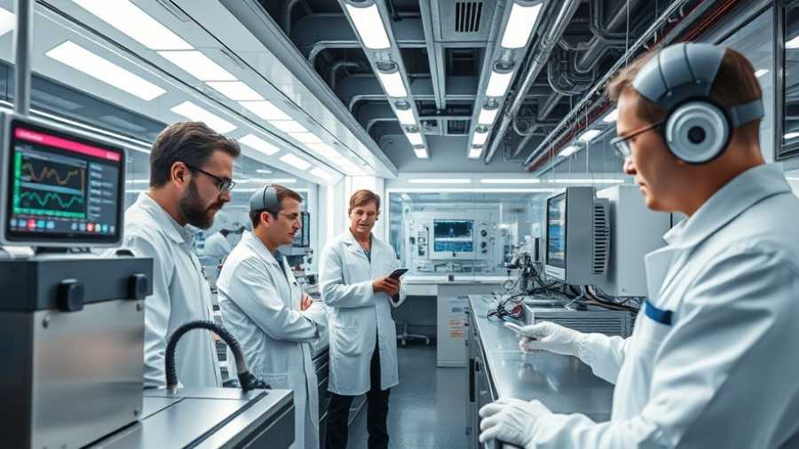 Futuristic lab researching aluminum zero-carbon fuel.