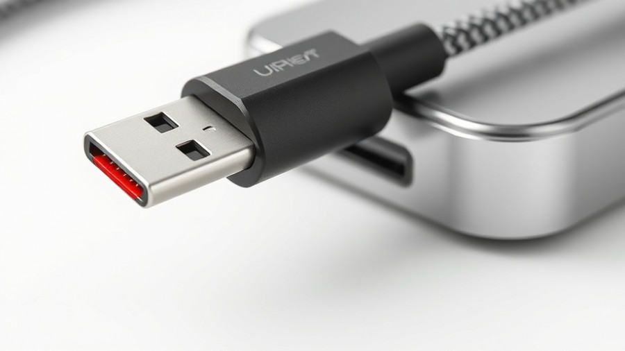 Close-up of clever USB-C gadget with braided cable.