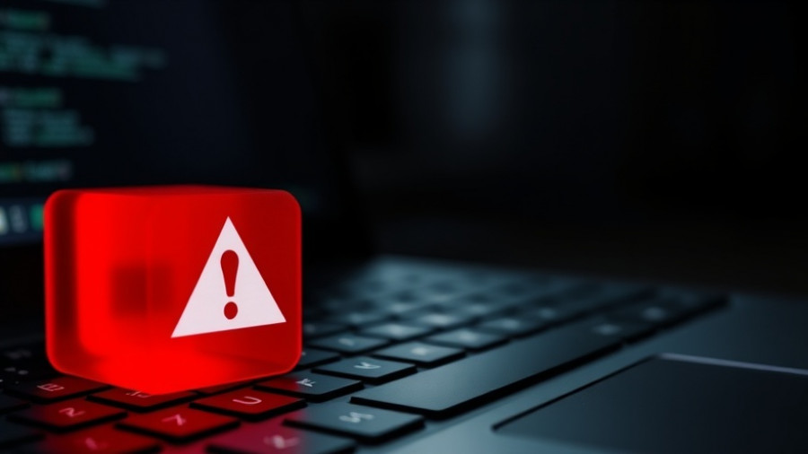 Red alert cube on laptop keyboard symbolizing email accounts breached.