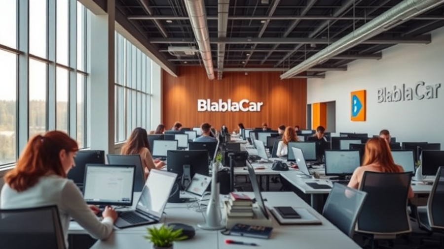BlaBlaCar in India office with employees at workstations.