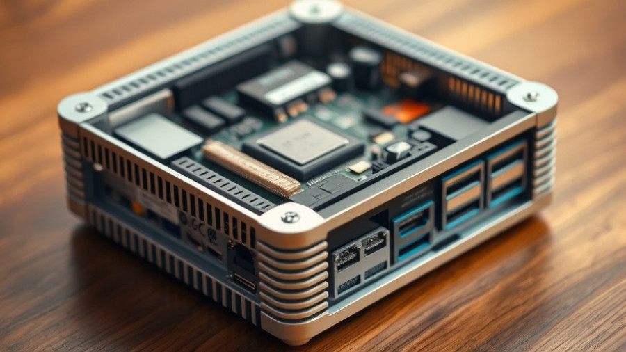 Exposed Mini PC internals for easy upgrades on wooden surface.