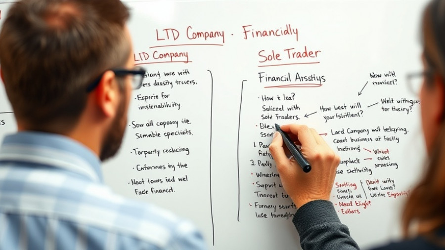 Comparing Sole Trader vs Limited Company for side hustles on whiteboard.
