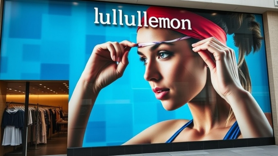 Lululemon NFL apparel collection display featuring athlete graphics.