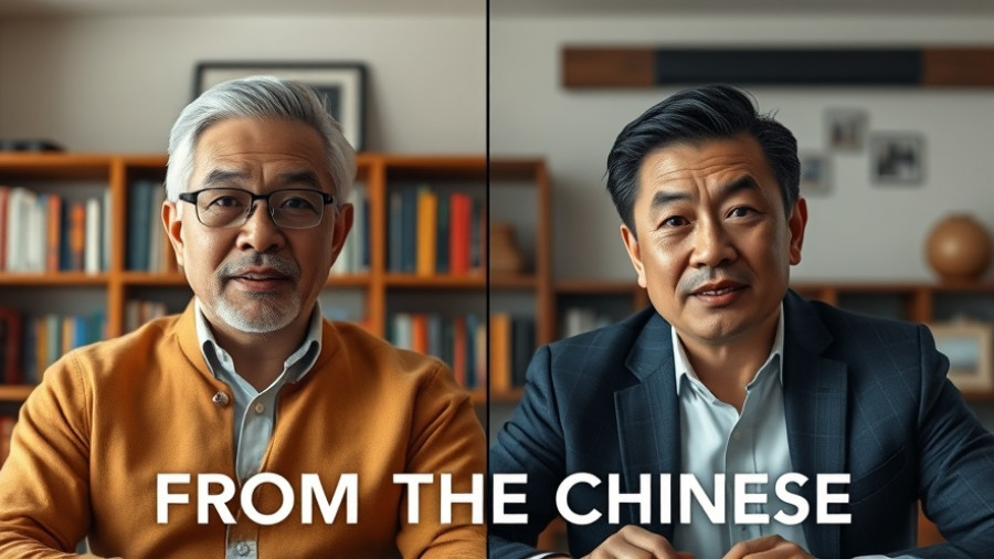 Two men in a video call discussing a topic with 'FROM THE CHINESE' text overlay.