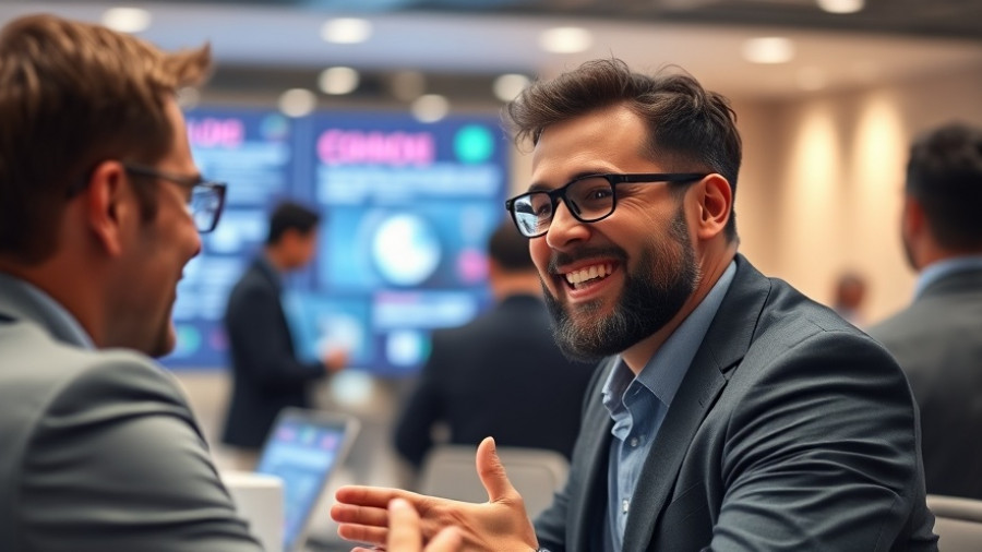 Engaging speaker at tech conference discussing AI tools for small businesses.