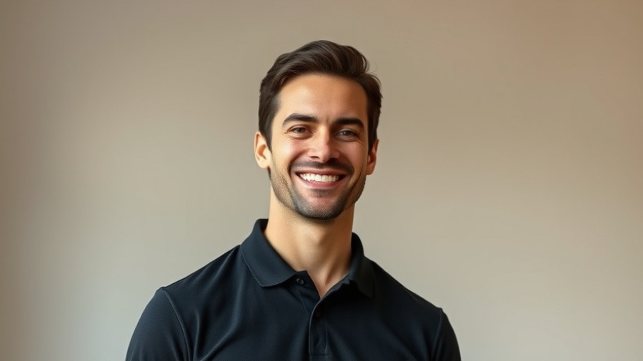 Smiling man indoors in a black polo shirt, AI-Kubernetes integration.