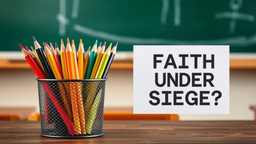 A vibrant church poster on family support amid modern conflict challenges to faith.