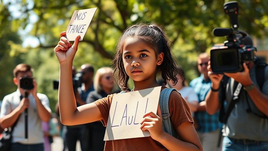 Young girl holding a protest sign for parental rights in education outdoors.