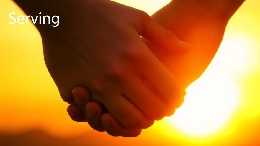 Hands clasped in support, symbolizing fearless living and community service.