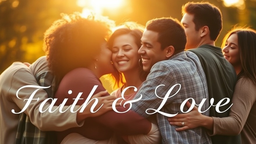 A warm image of diverse people embracing, embodying faith and love.